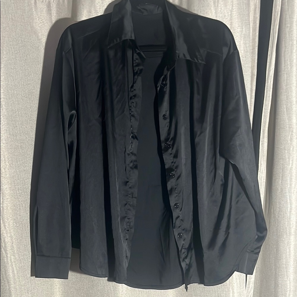 Black Satin button up